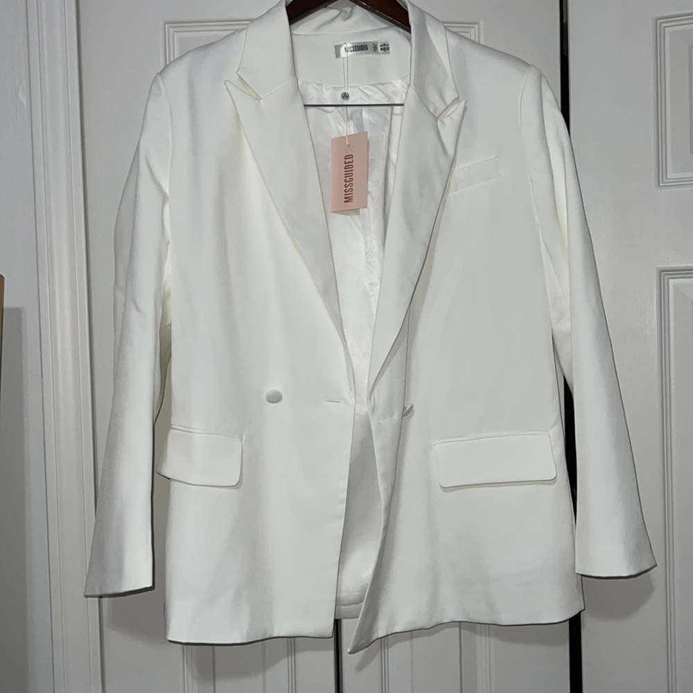 White boyfriend oversized blazer